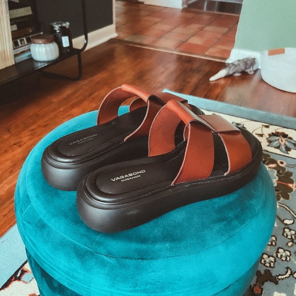 Vagabond Blenda Brown/Black Leather Sandals - Size US women’s 9 - Picture 4 of 4